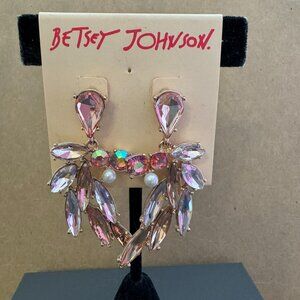 Betsey Johnson Pink Rhinestone Earrings